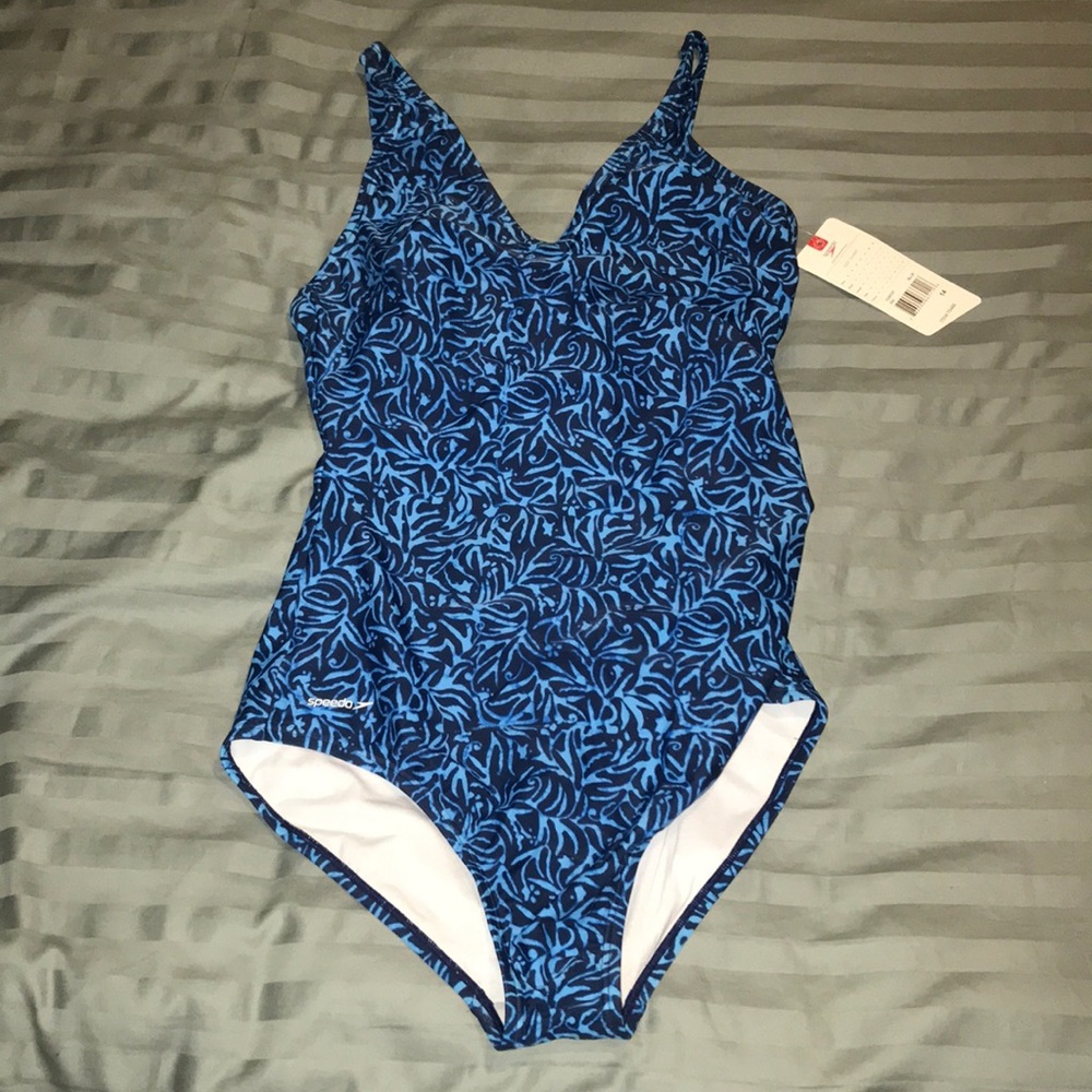 BNWT blue Speedo one piece swimsuit